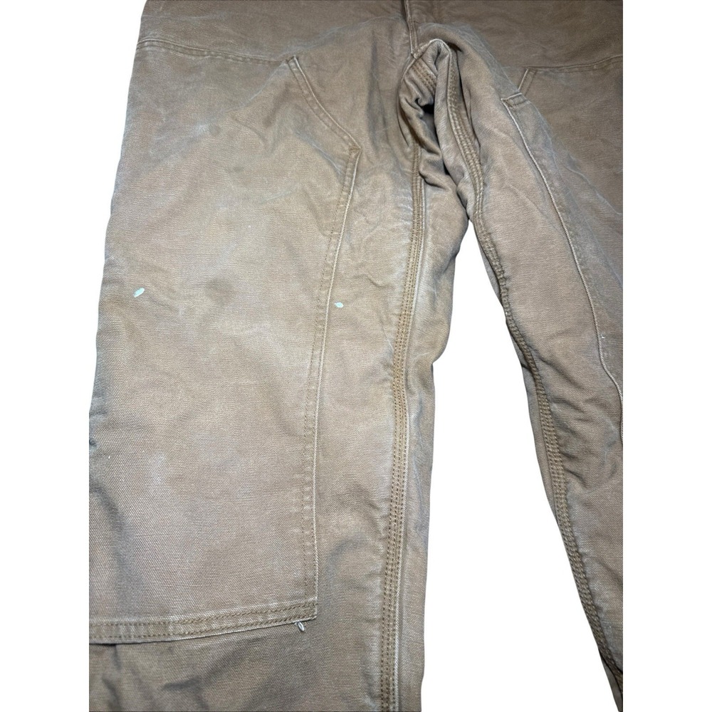 Carhartt Bib Overalls Mens 38x32 Brown Insulated - Picture 3 of 11